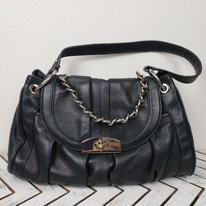 B Makowsky Black Genuine Leather Shoulder Handbag